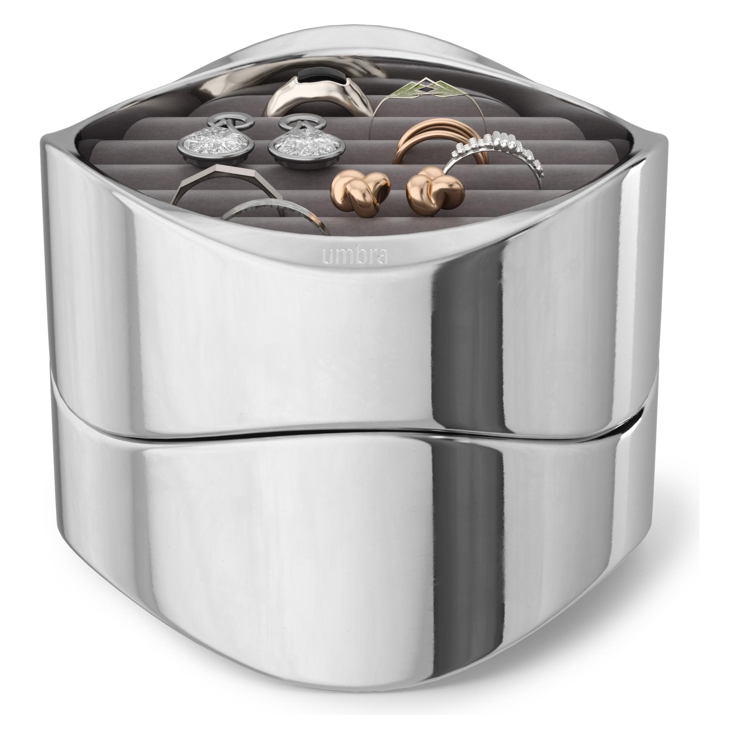 Umbra, Rangement pour montres + bijoux, Boîte à bijoux Mavy 11 cm, argent, Argent