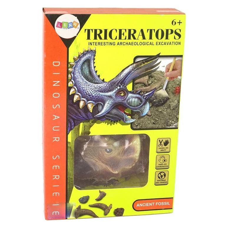 Lean Toys Leantoys Dinosaurier Triceratops Lehrreiches Ausgrabungsset
