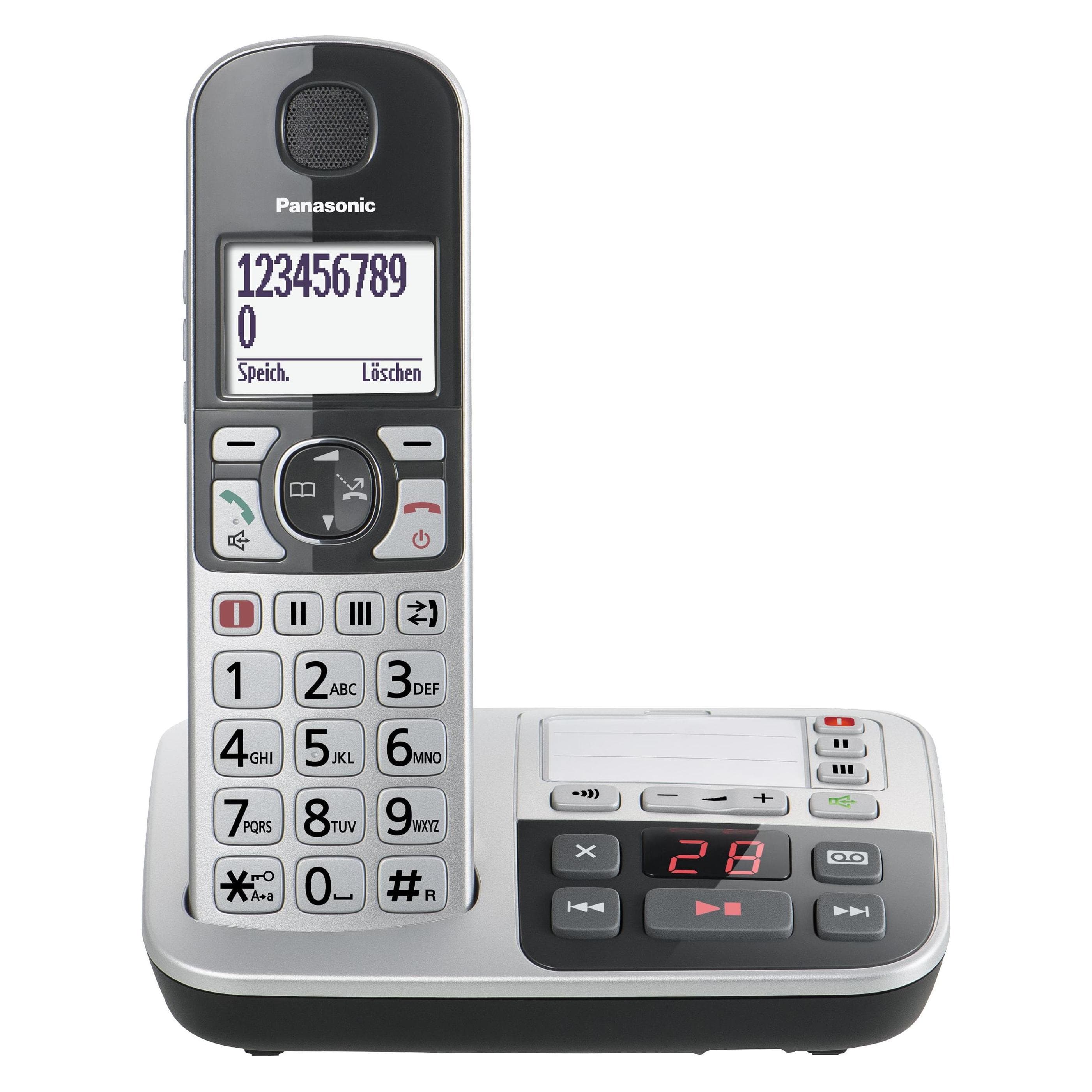 Panasonic KX-TGE520GS, Téléphone, Noir, Argent