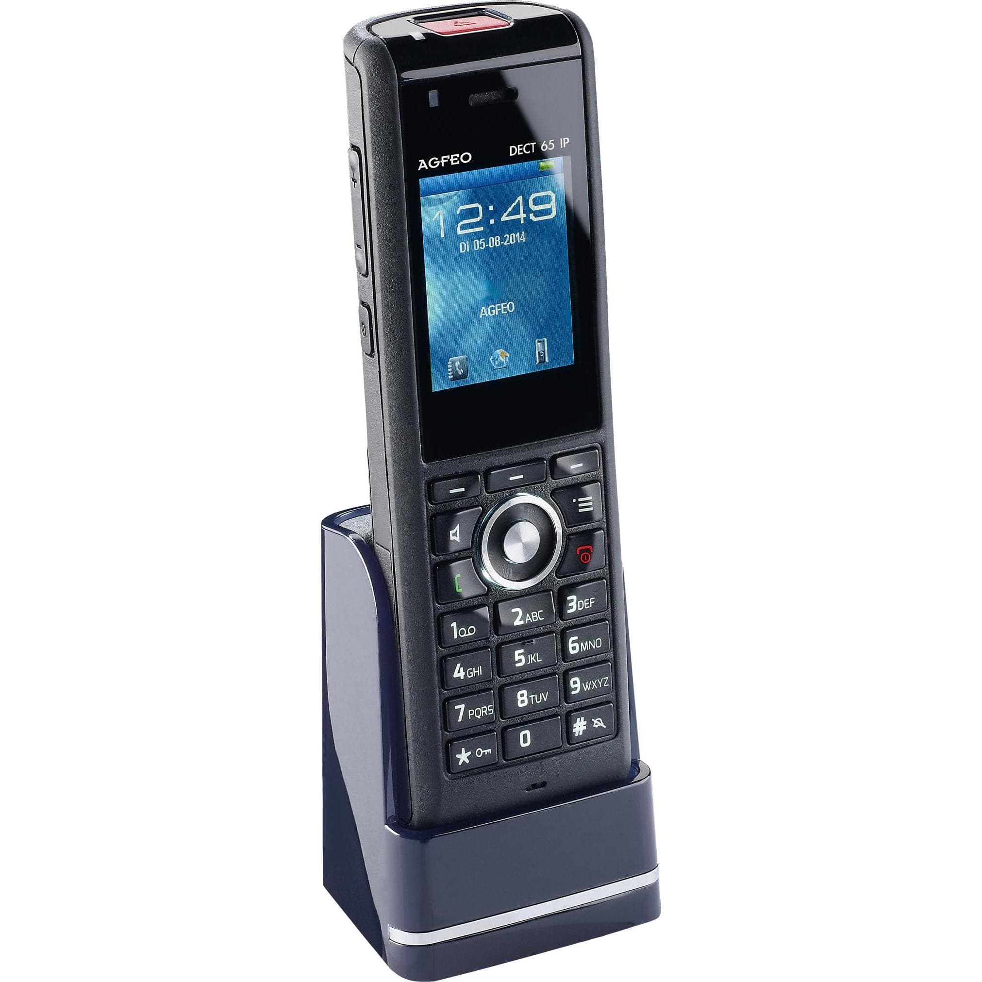 Agfeo DECT 65 IP Classe de protection 65 résistant aux chocs résistant à l'eau résistant à la poussière, Téléphone, Noir