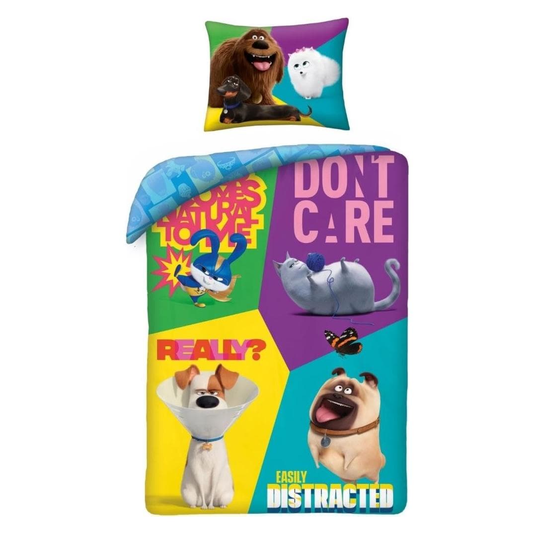 MCU, Linge de lit pour enfants, La vie secrète des animaux domestiques 2 Literie modèle 5 - 100 pour cent coton (140 x 200 cm, 70 x 90 cm)