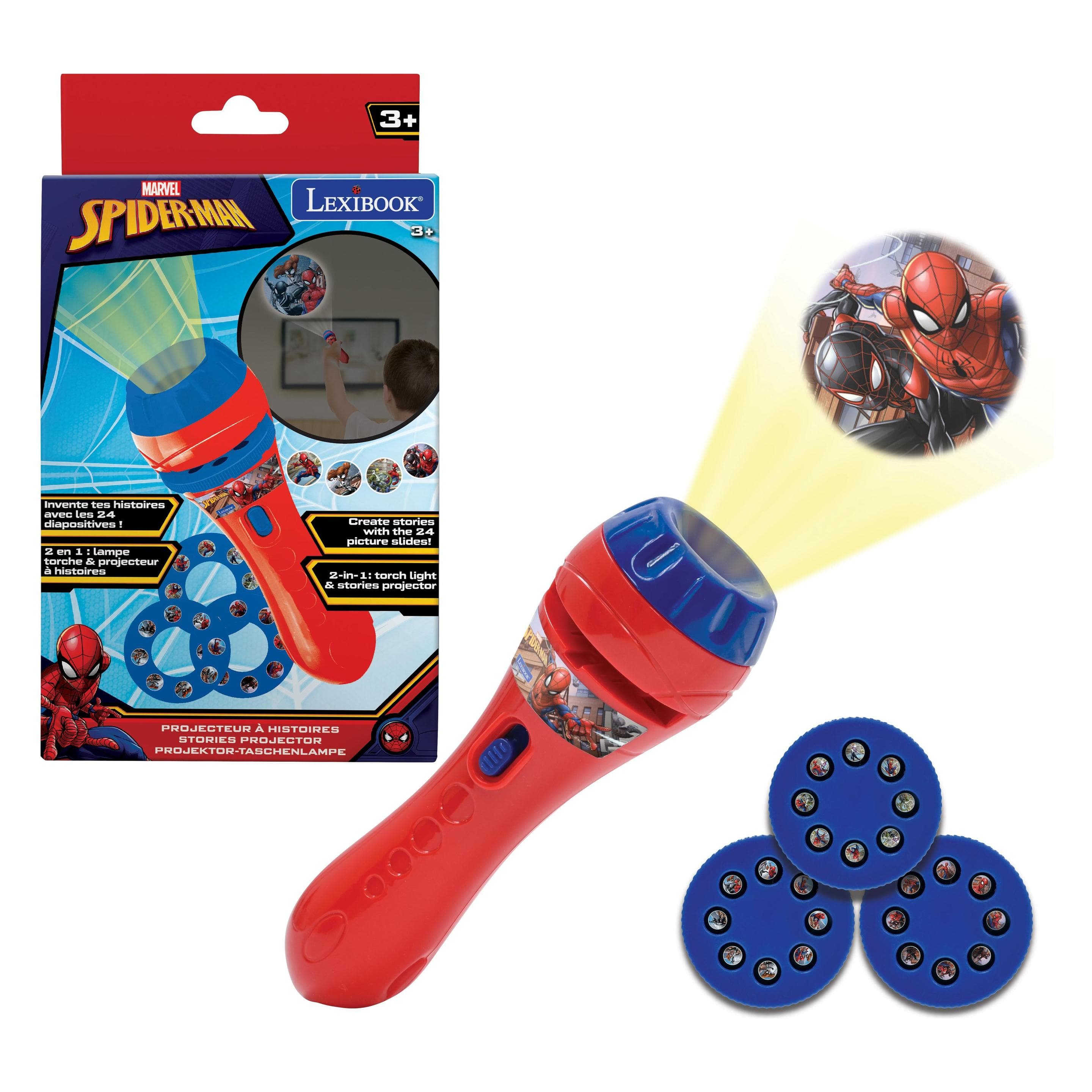 Lexibook Projecteur et lampe de poche Spider-Man Story (Multilingue)