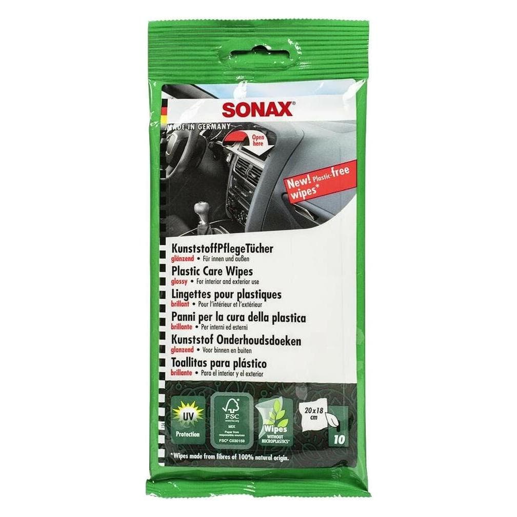 Sonax, Nettoyage de véhicules : accessoires, Chiffons d'entretien pour plastique "brillant", sachet de 10 pces