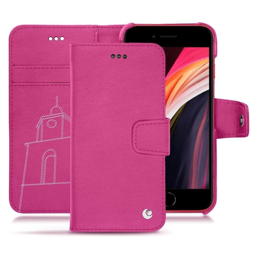 Noreve Housse cuir portefeuille (Apple iPhone SE (2ème génération), Apple iPhone SE (3ème génération)), Coque pour téléphone portable, Rose