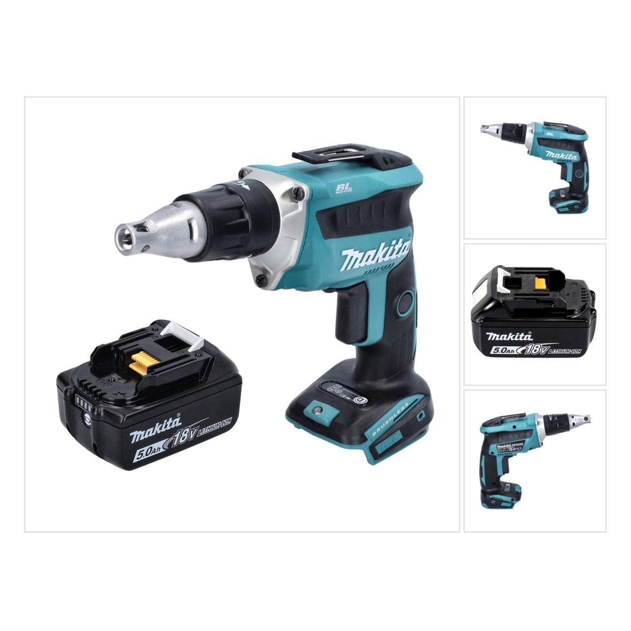 Makita, Perceuse + Visseuses sans fil, DFS 452 T1 Visseuse rapide sans fil 18 V Brushless + 1x batterie 5,0 Ah - sans chargeur (Visseuse pour cloisons