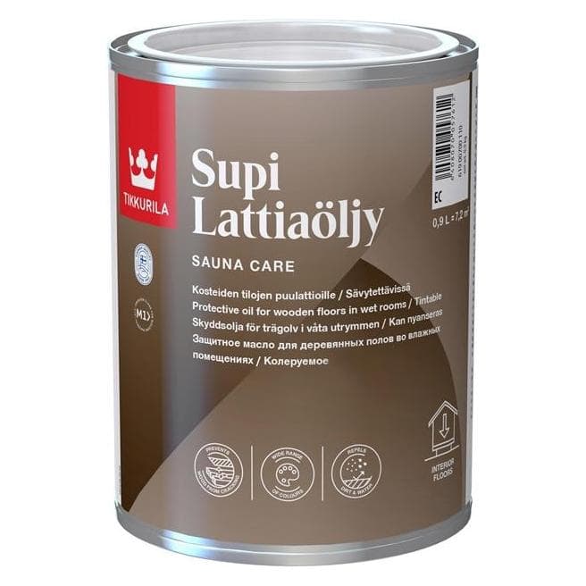 Tikkurila, Sauna : accessoires, Supi Lattiaoljy Floor Oil Ec-Pm 0.9l