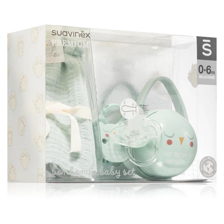 Suavinex, Tétine, Ensemble Cadeau Vert Bonhomia (1x, 0 - 6 Mois)