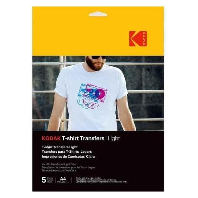 Kodak T-Shirt Transfers Hell 5pcs (3510560) (A4, 5 pcs), Papier photo, Blanc