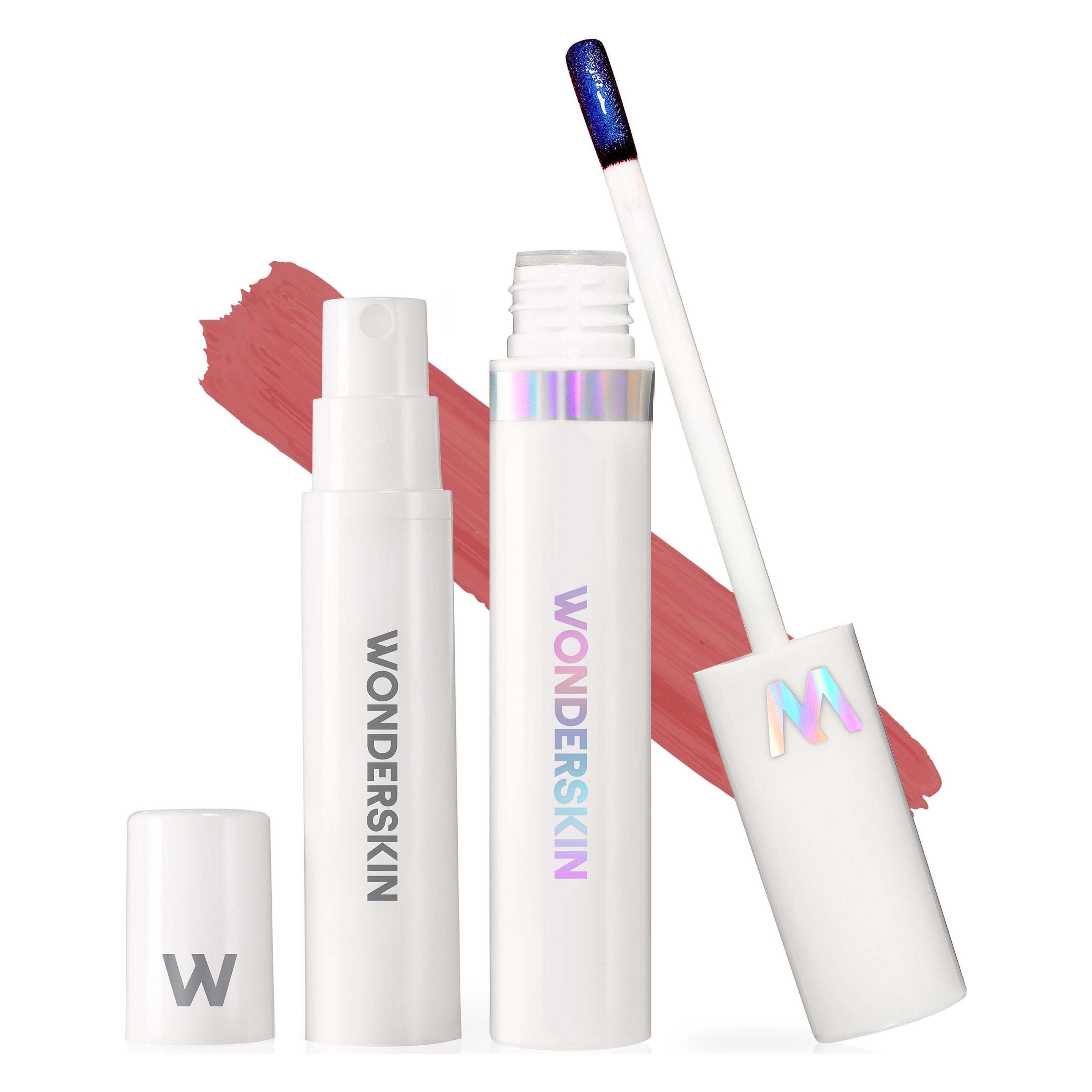 Wonderskin, Rouge à lèvres + gloss, Wonder Blading (Nude, Rose chaude)