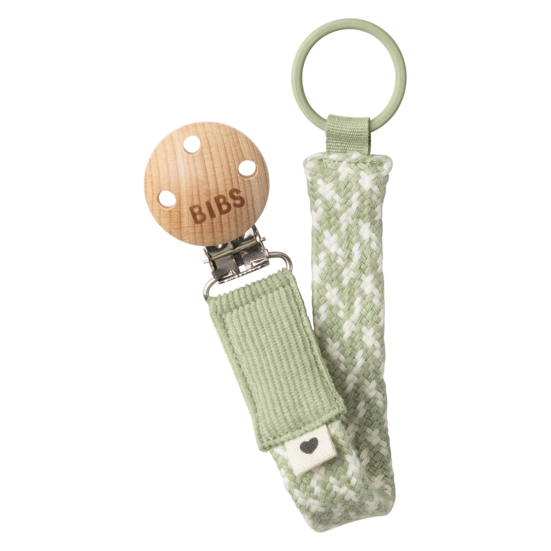 Bibs, Tétine : accessoires, Attache-sucette tressée, Sage/ Ivory