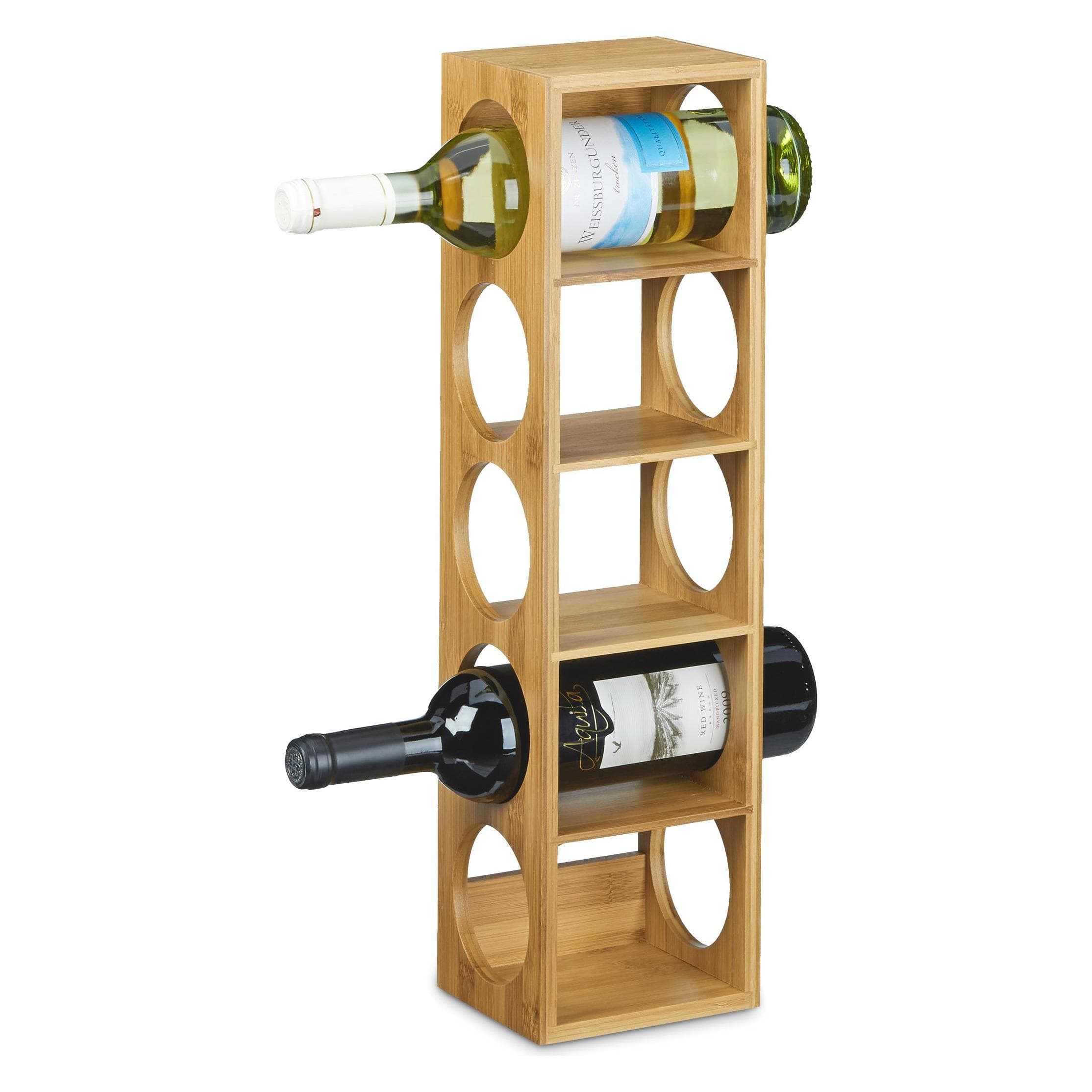 Relaxdays, Étagère à vin, Bambus (5 bouteilles, 12 x 14 x 53 cm)