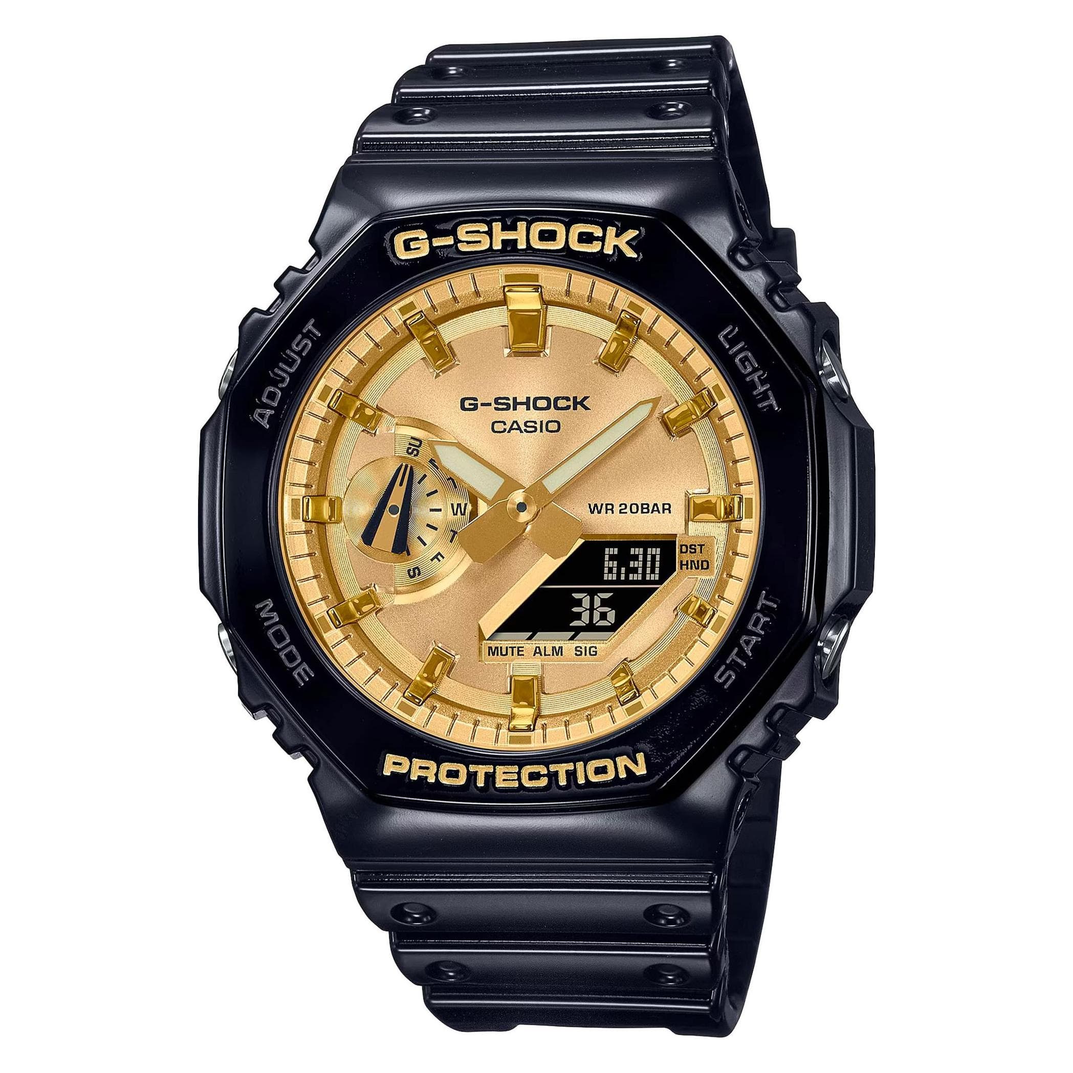 Casio, Montre, GA-2100GB-1A, Noir, (Chronographe, Horloge analogique, Horloge numérique, 45.50 mm)