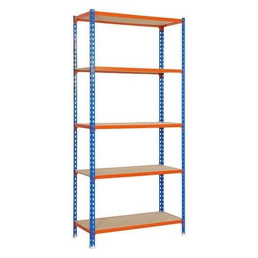 SimonRack, Étagères de stockage, Étagère pour charges lourdes MADERCLICK PLUS 8435104912799 bleu, orange 100,0 x 30,0 x 200,0 cm