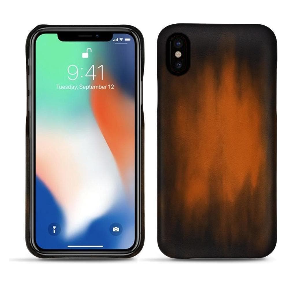 Noreve Housse cuir (Apple iPhone XS Max), Coque pour téléphone portable, Marron