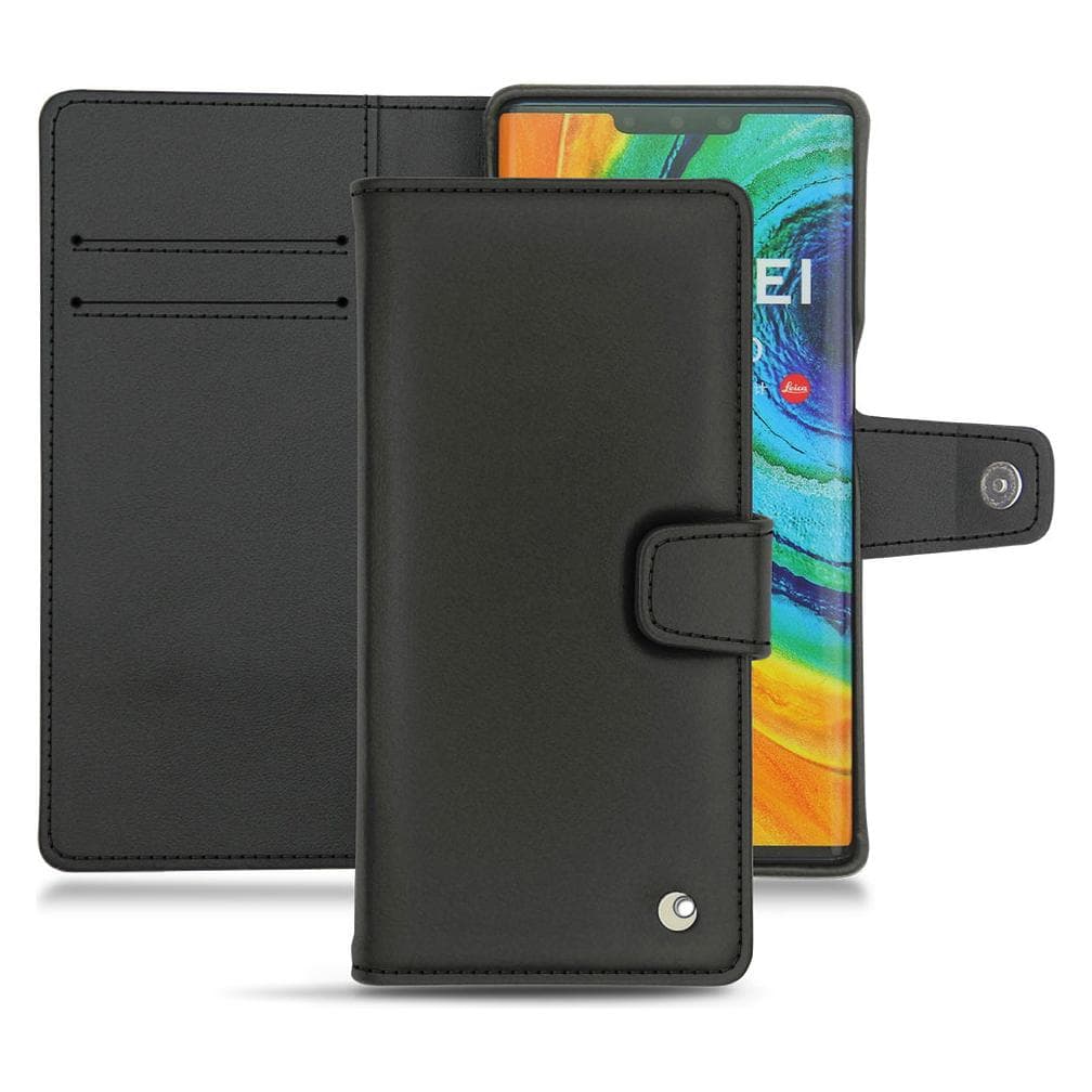 Noreve Housse cuir portefeuille (Mate 30 Pro), Coque pour téléphone portable, Noir