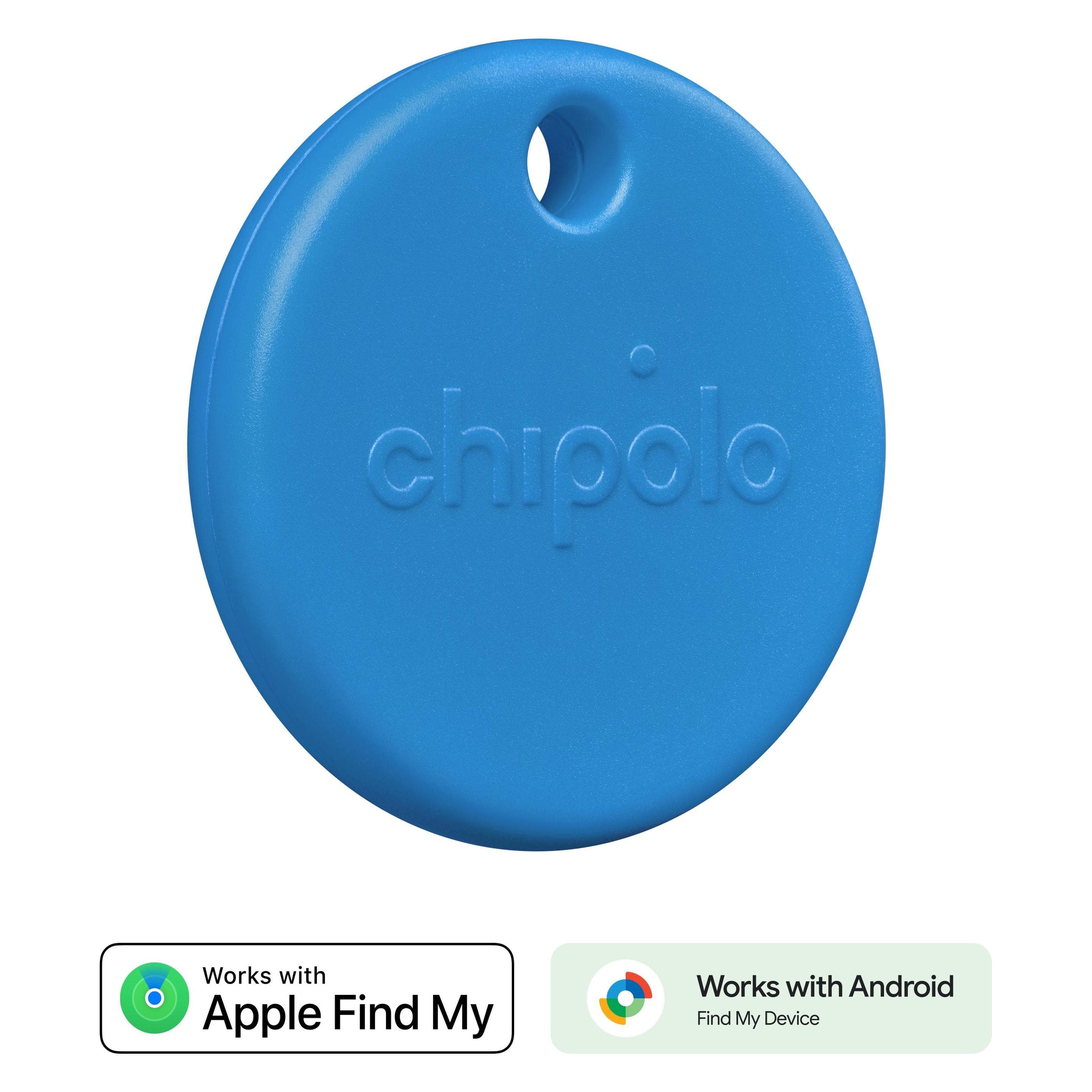 Chipolo Pop (Apple Find My, Google Find Hub), Traceur, Bleu, Blanc