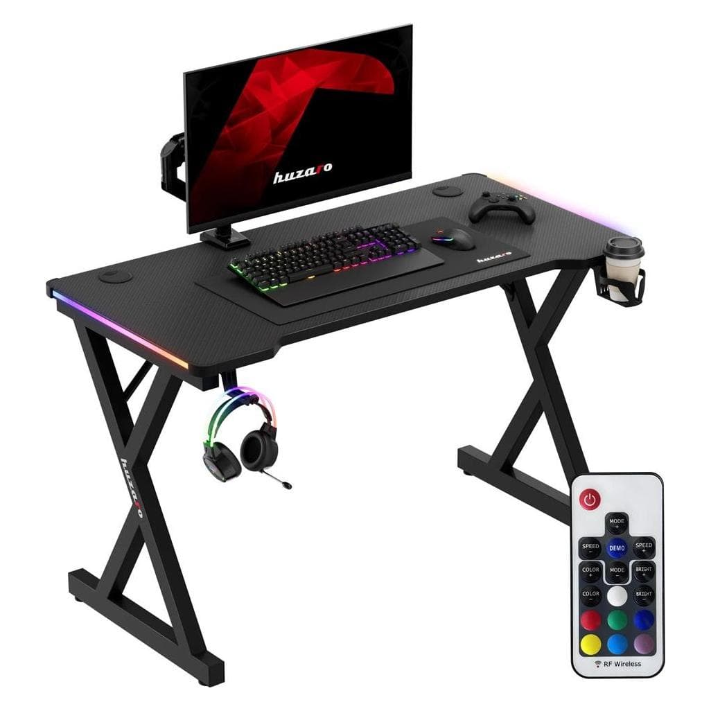 Huzaro Hero 2.3 RGB-Gaming-Tisch 120 cm, Bureau gaming, Noir