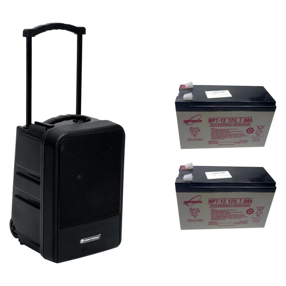 Omnitronic Kit MOM-10BT4 Système modulaire PA sans fil + 2x batterie (Actif), Haut-parleur PA, Noir