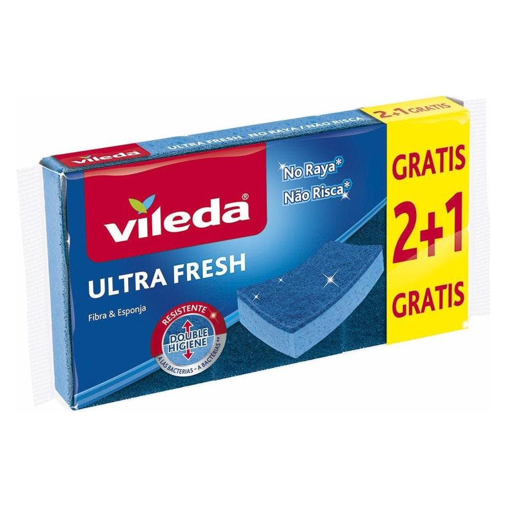 Vileda Estr.Ultrafresh Nr 2+1, 166459, Blue, Pequeño, Ustensiles de nettoyage, Bleu