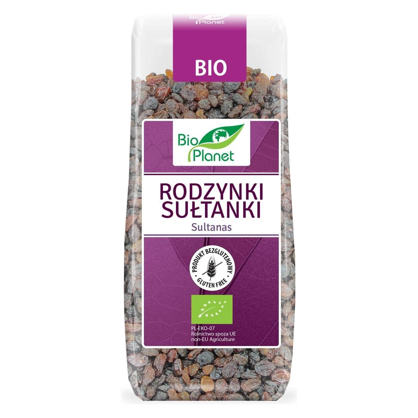 Bio Planet, Sac à commissions, Raisins secs Sultan sans gluten bio 200g -, Noir