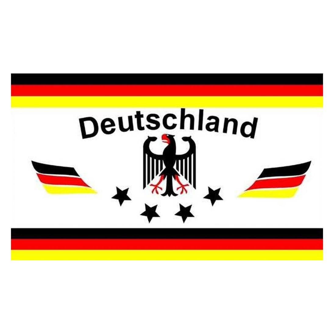 trends4cents, Drapeau, Drapeau DEUTSCHLAND 1 football 4 ÉTOILES blanc 90 x 150 cm (90 x 150 cm)