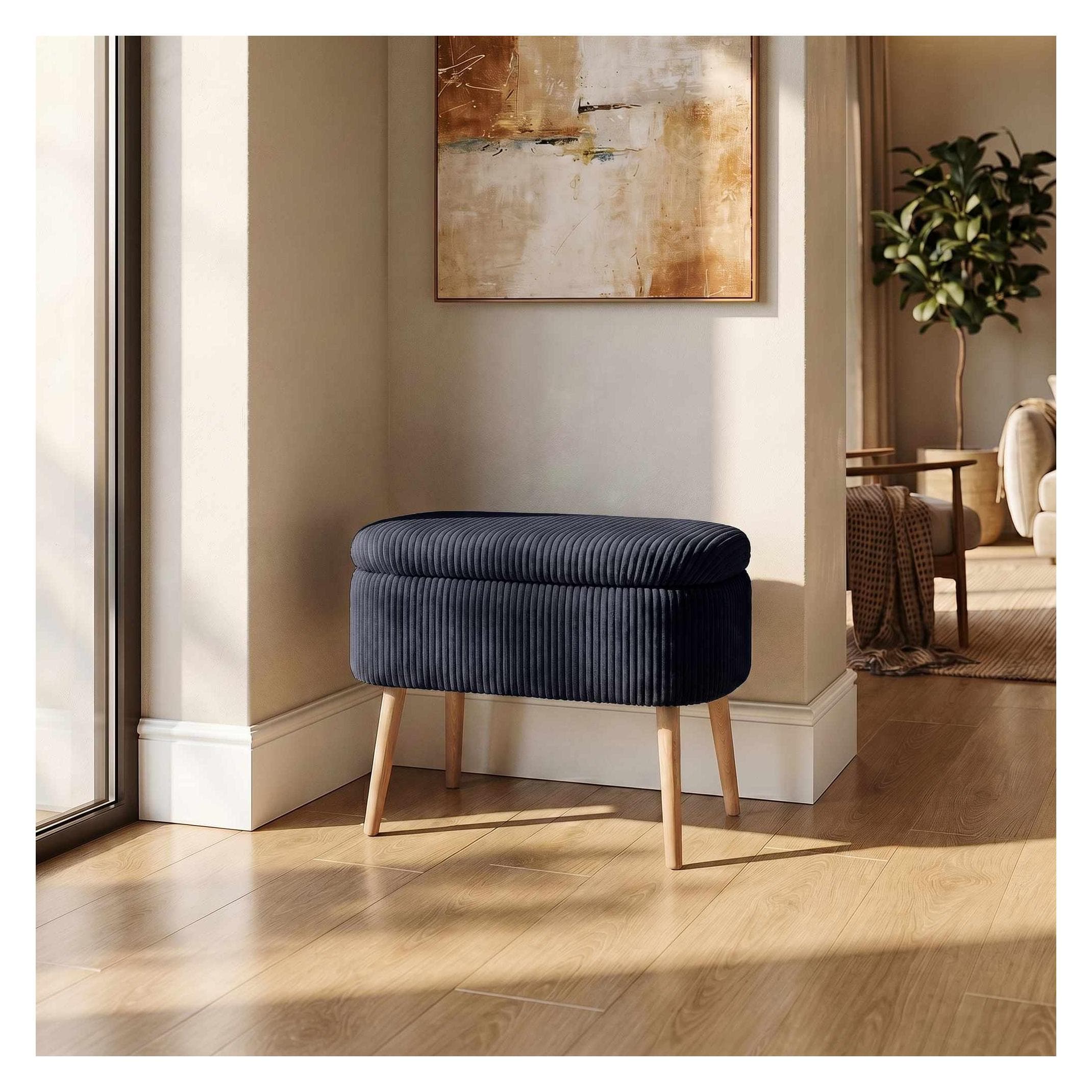 Atelier del Sofa, Tabouret, Mini Oslo Linen Pouffe (60 x 35 x 46 cm)