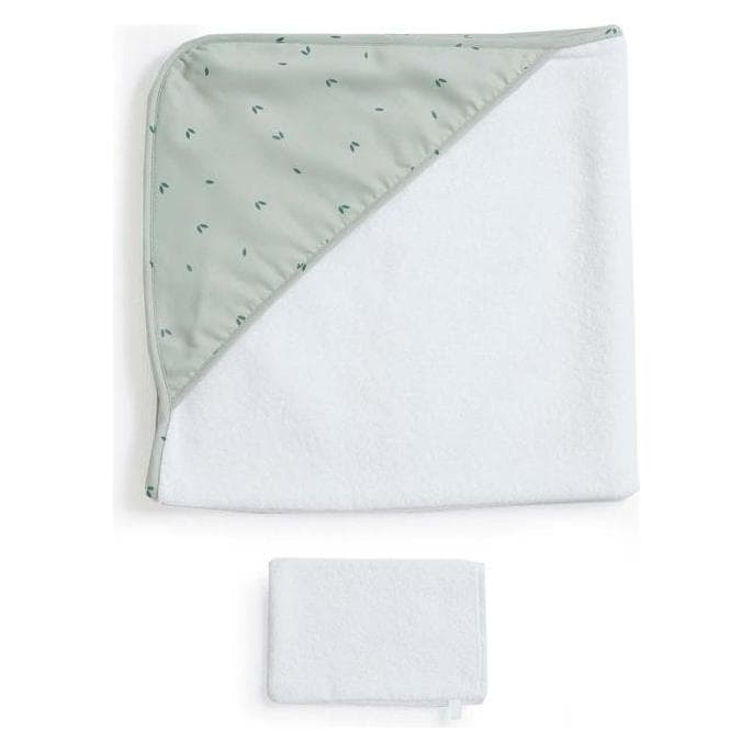 Gloop!, Serviette de bain bébé, Serviette à capuche et gant de toilette (90 x 90 cm)