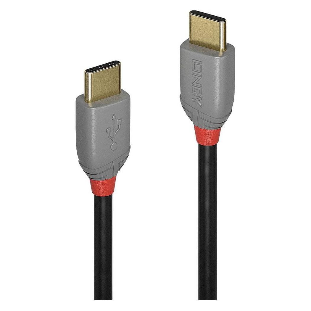 Lindy USB Type C Anthra Line (1 m, USB 2.0, 60 W), Câble USB