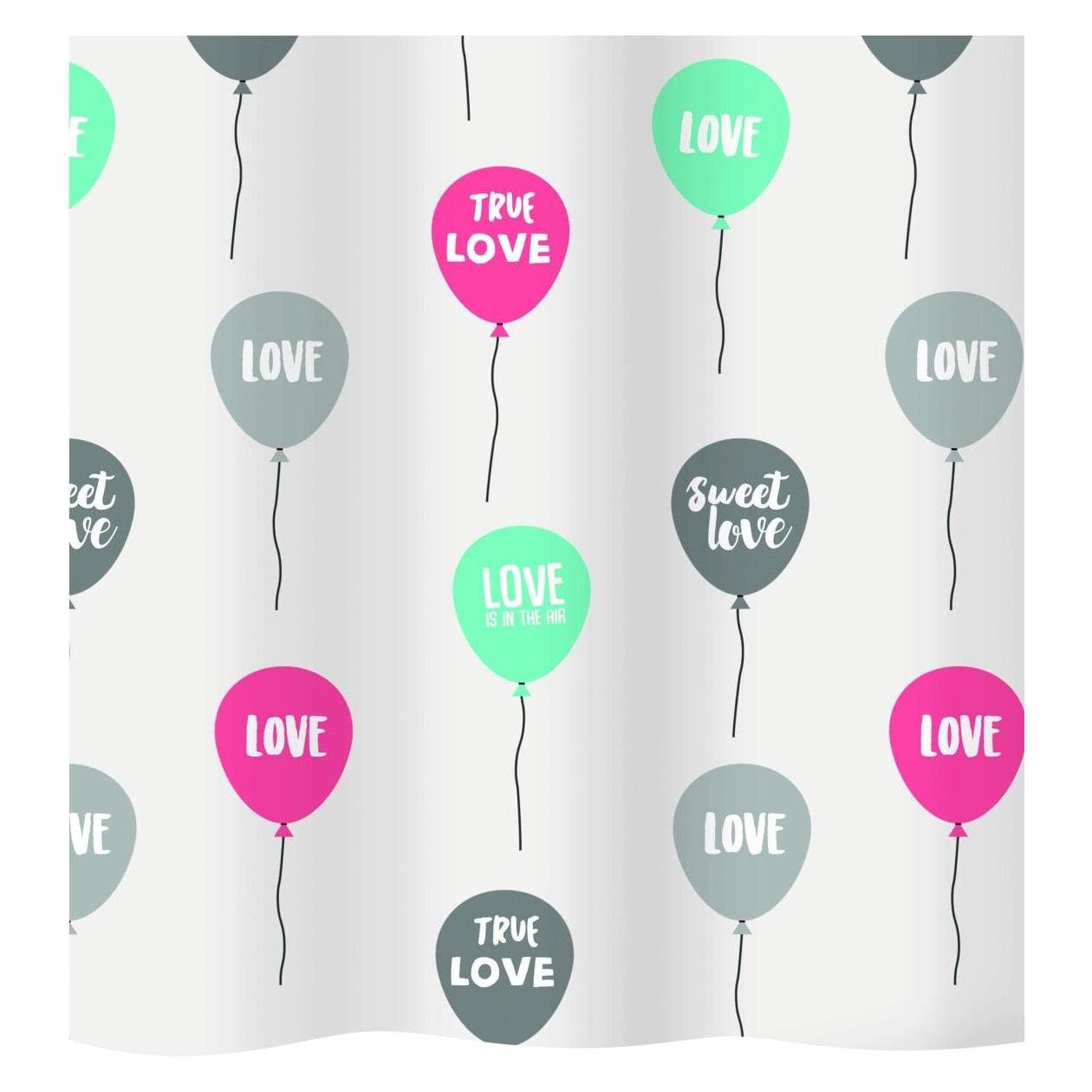 Diaqua, Rideau de douche, Rideau de douche textile Love (120 x 200 cm)