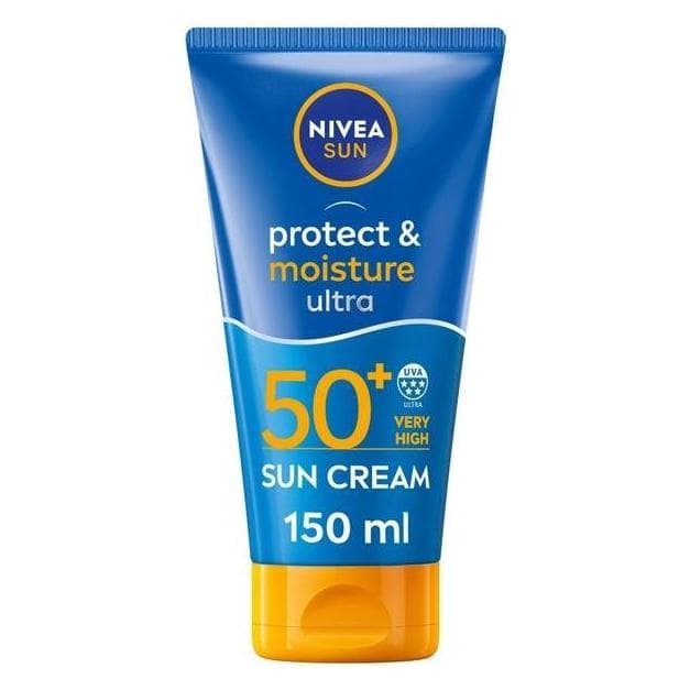 Nivea, Crème solaire, Sun Protect & Moisture Ultra Sun Cream Lotion SPF 50+ 150ml (SPF 50+, 150 ml)
