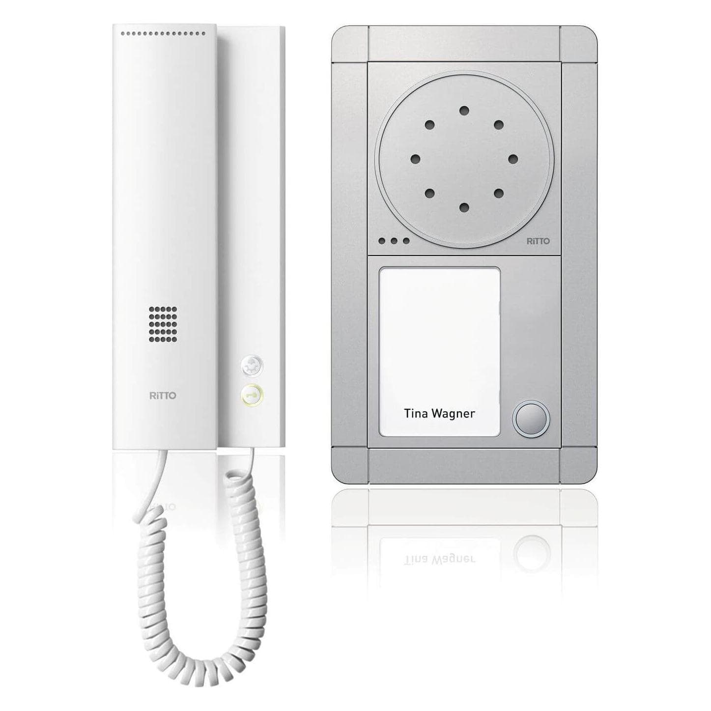 Schneider Electric, Sonnette + interphone, PorterAudioSetWEsilver/blanc