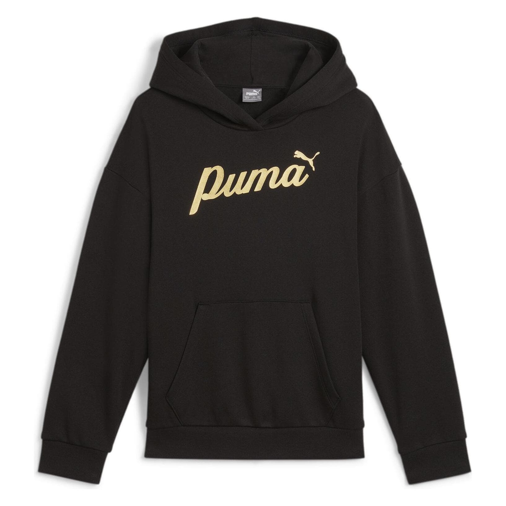 Puma, Filles, Pull-over, Sweat à capuche métallique ESS+ SCRIPT FL G, Noir, (152)