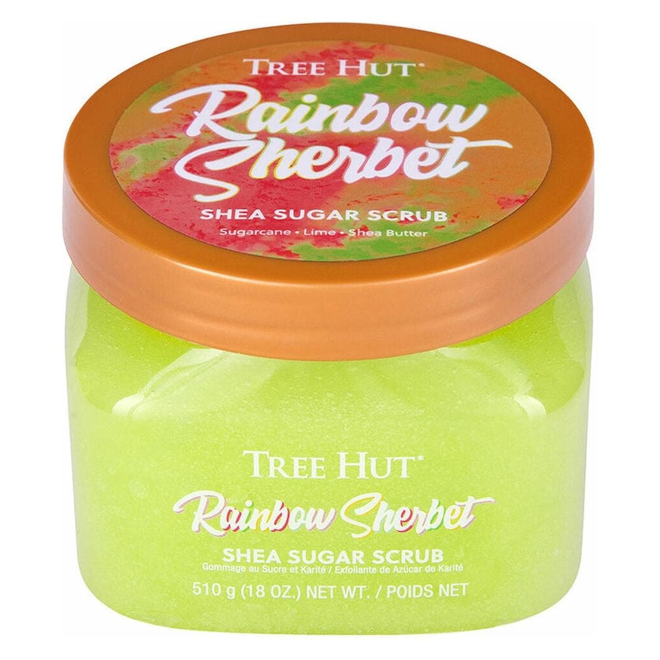 Tree Hut, Gel douche, Gommage corporel au karité Rainbow Sherbet & Peach Sorbet 18 oz