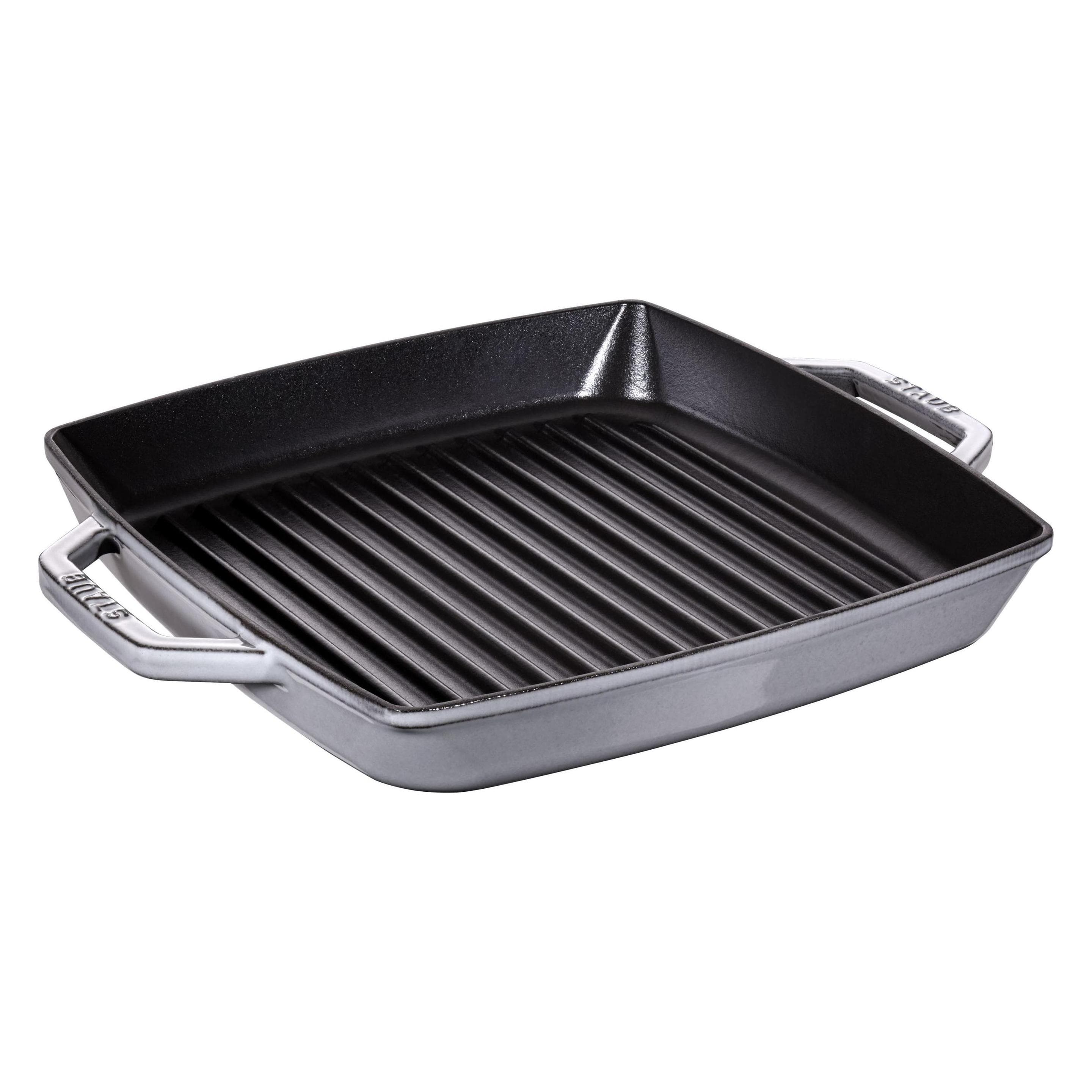 Staub Grillpfanne mit 2 Griffen, Poêle + casserole, Gris