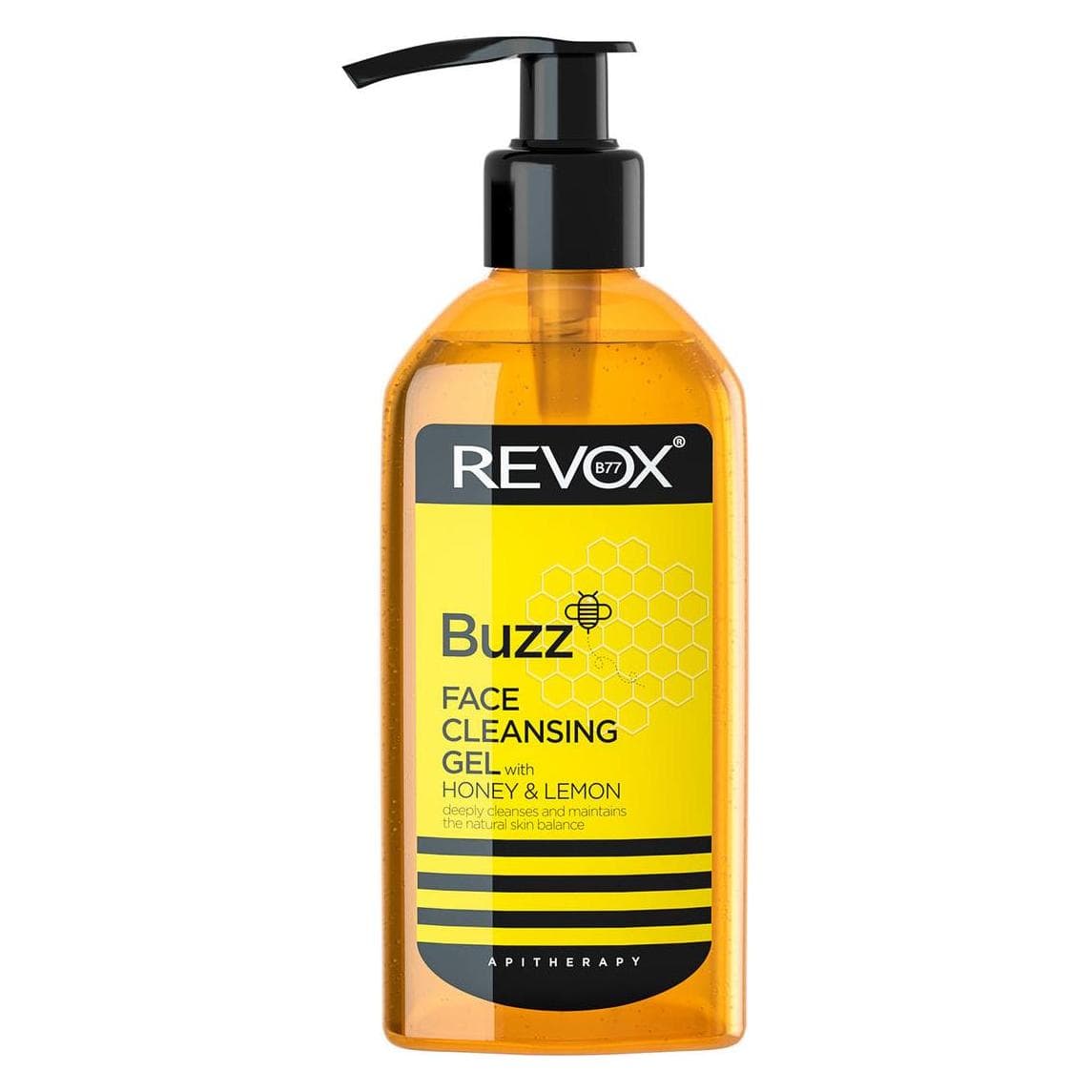 Revox, Nettoyant pour le visage, Buzz Honey & Lemon Cleansing Face Gel (Gel nettoyant pour le visage) 180 ml (Gel nettoyant, 180 ml)