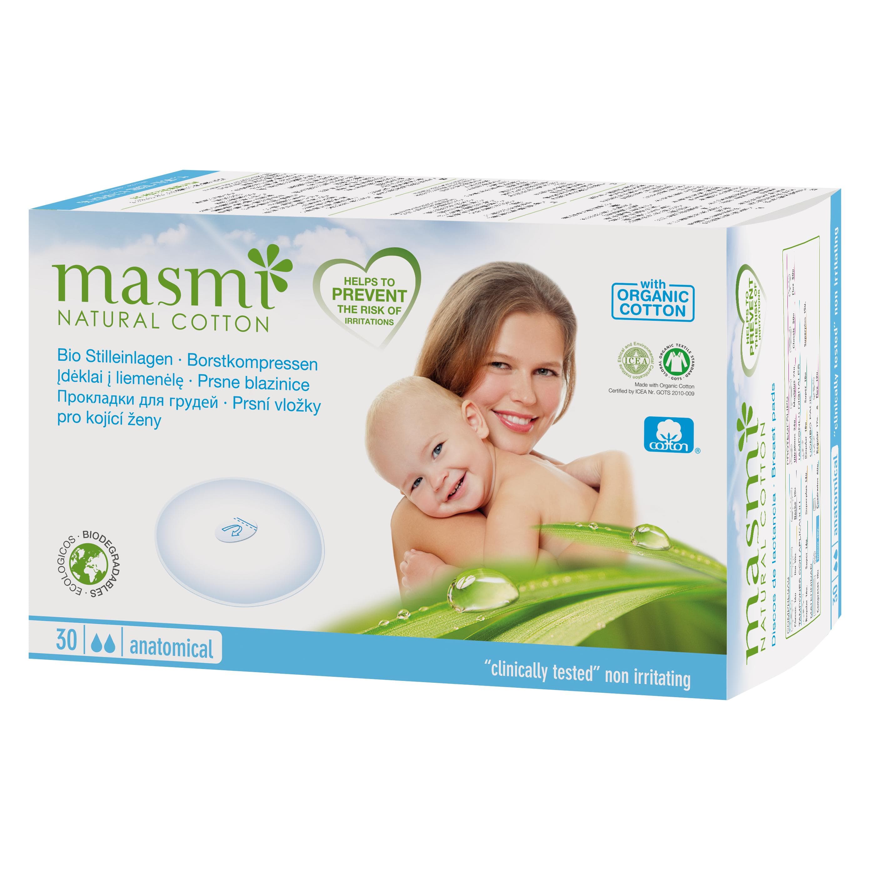 Masmi, Coussinets d'allaitement, Coussinets d'allaitement bio (30x)