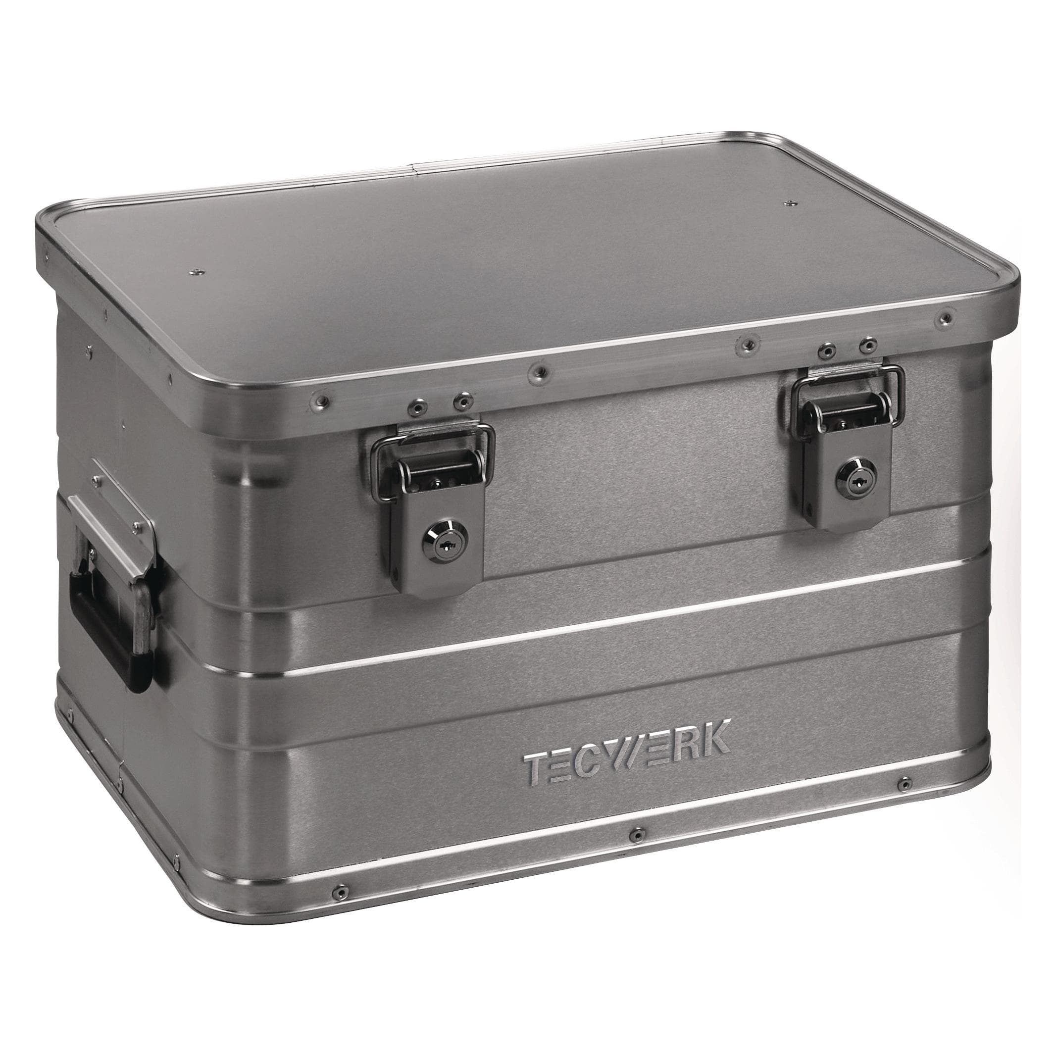 Tecwerk, Réservoir de stockage, Boîte en aluminium L430xl330xH275 mm 29 l avec fermoir déclic et serrure cylindre