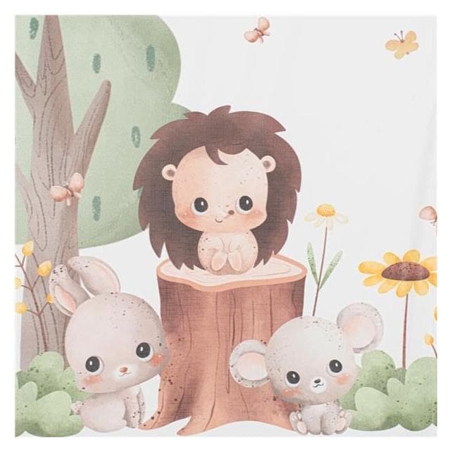 Baby Mix Wickelauflage mit Waldtieren mit Versteifung, 47x70 cm