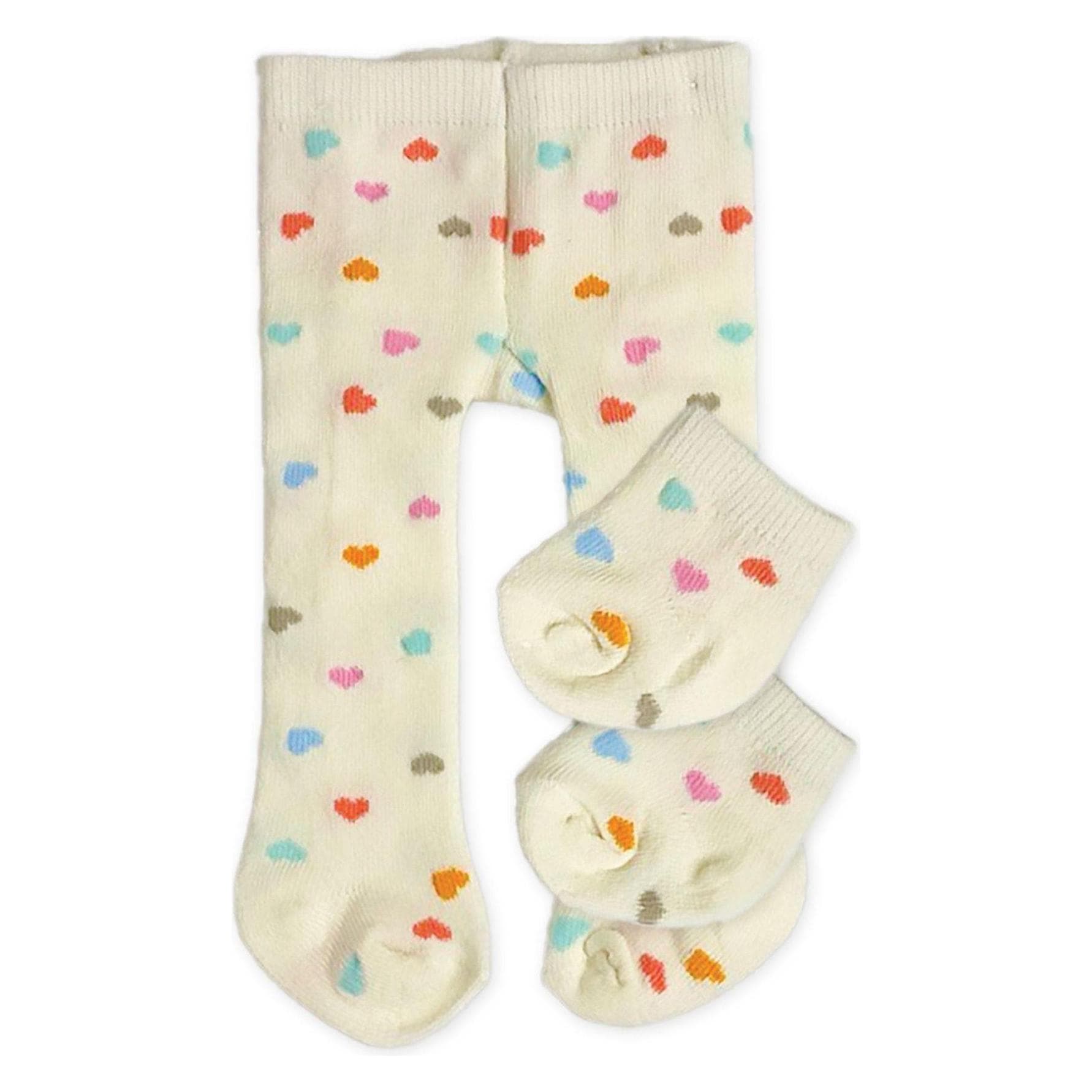 Heless Puppen-Strumpfhose mit Söckchen "Herz Konfetti", Gr. 35-45 cm