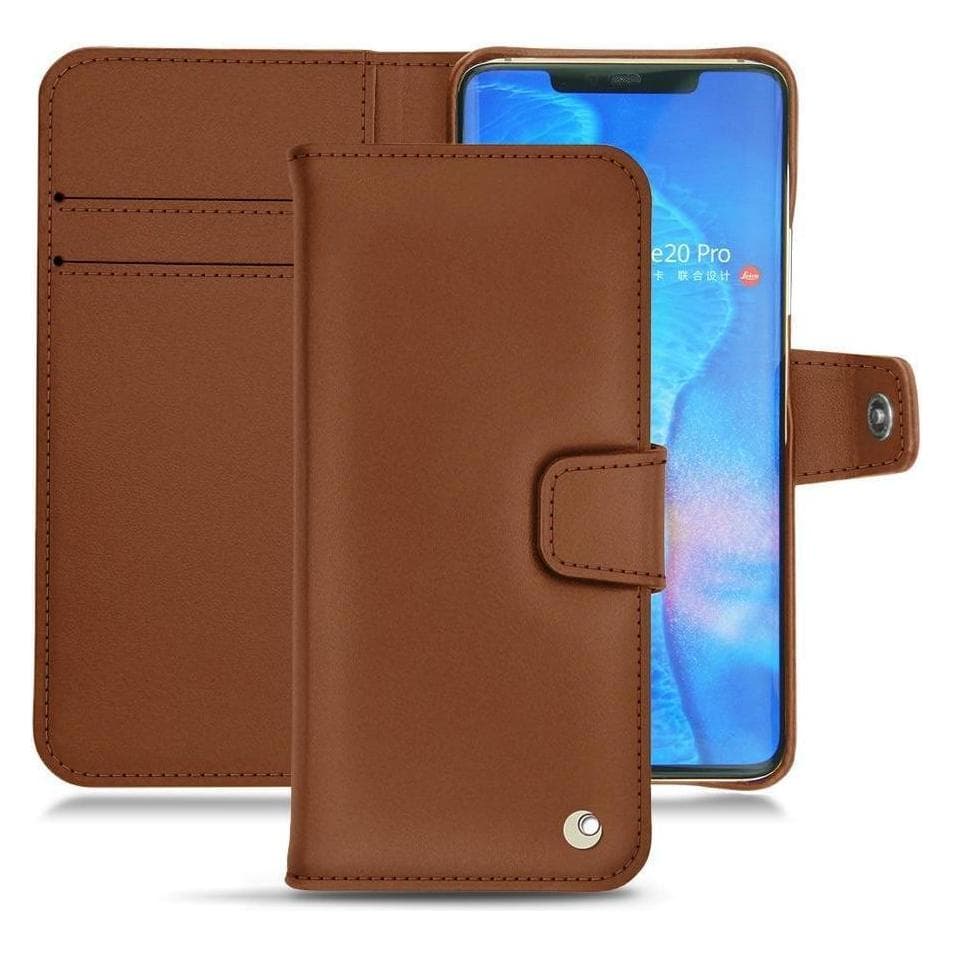 Noreve Housse cuir portefeuille (Mate 20 Pro), Coque pour téléphone portable, Marron
