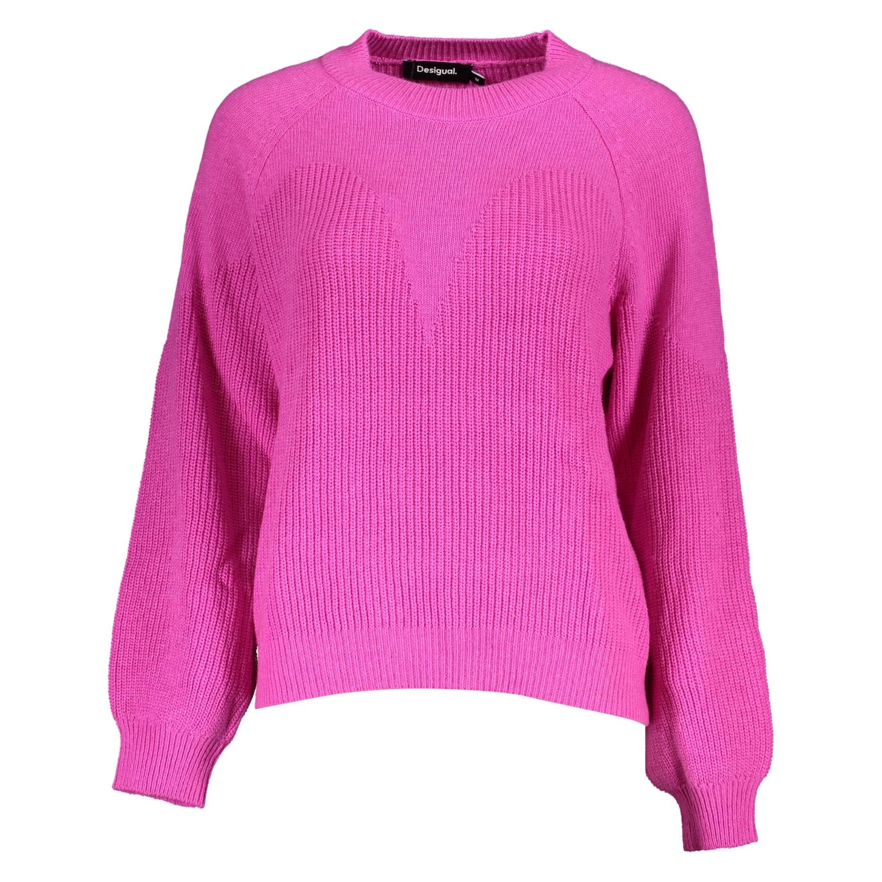 Desigual, Femmes, Pull-over, Rosa Polyester Women Sweater, Pink, Rose, (XL)