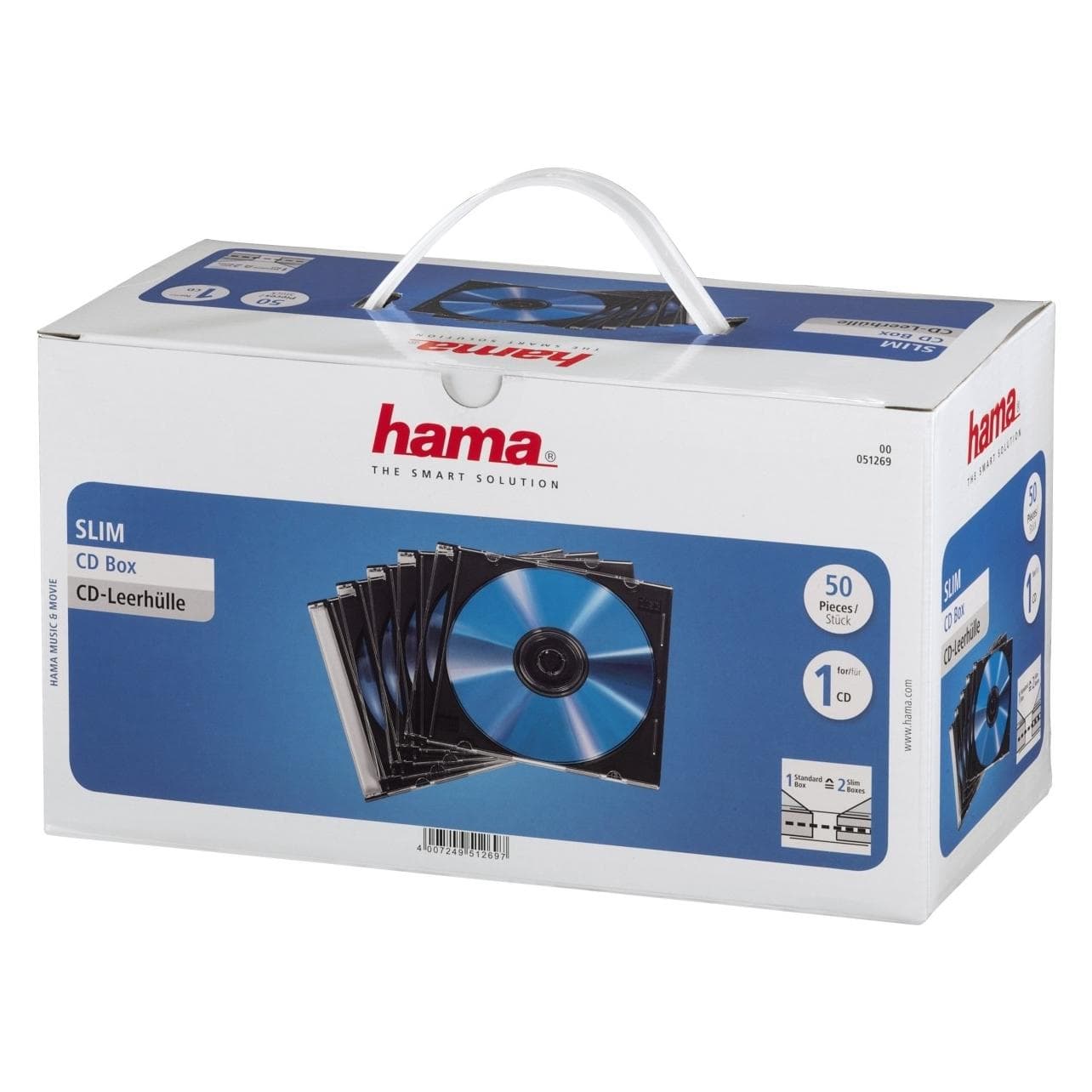 Hama 1x50 CD Sleeve SlimLine, CD + DVD : accessoires