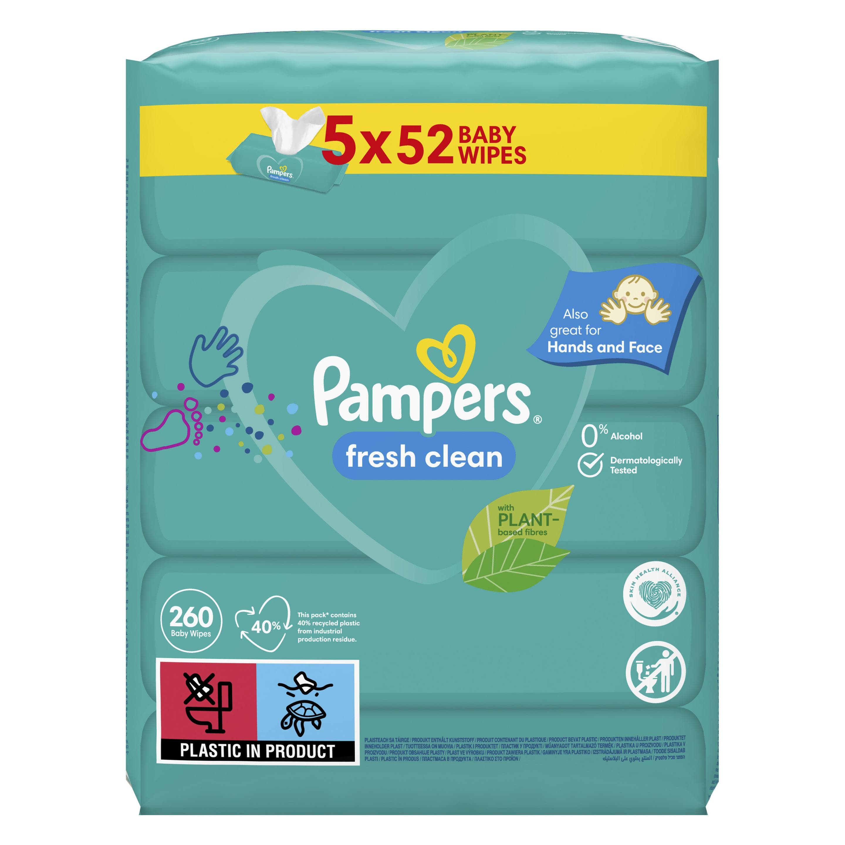 Pampers frais et propre (5 x 52 pcs)