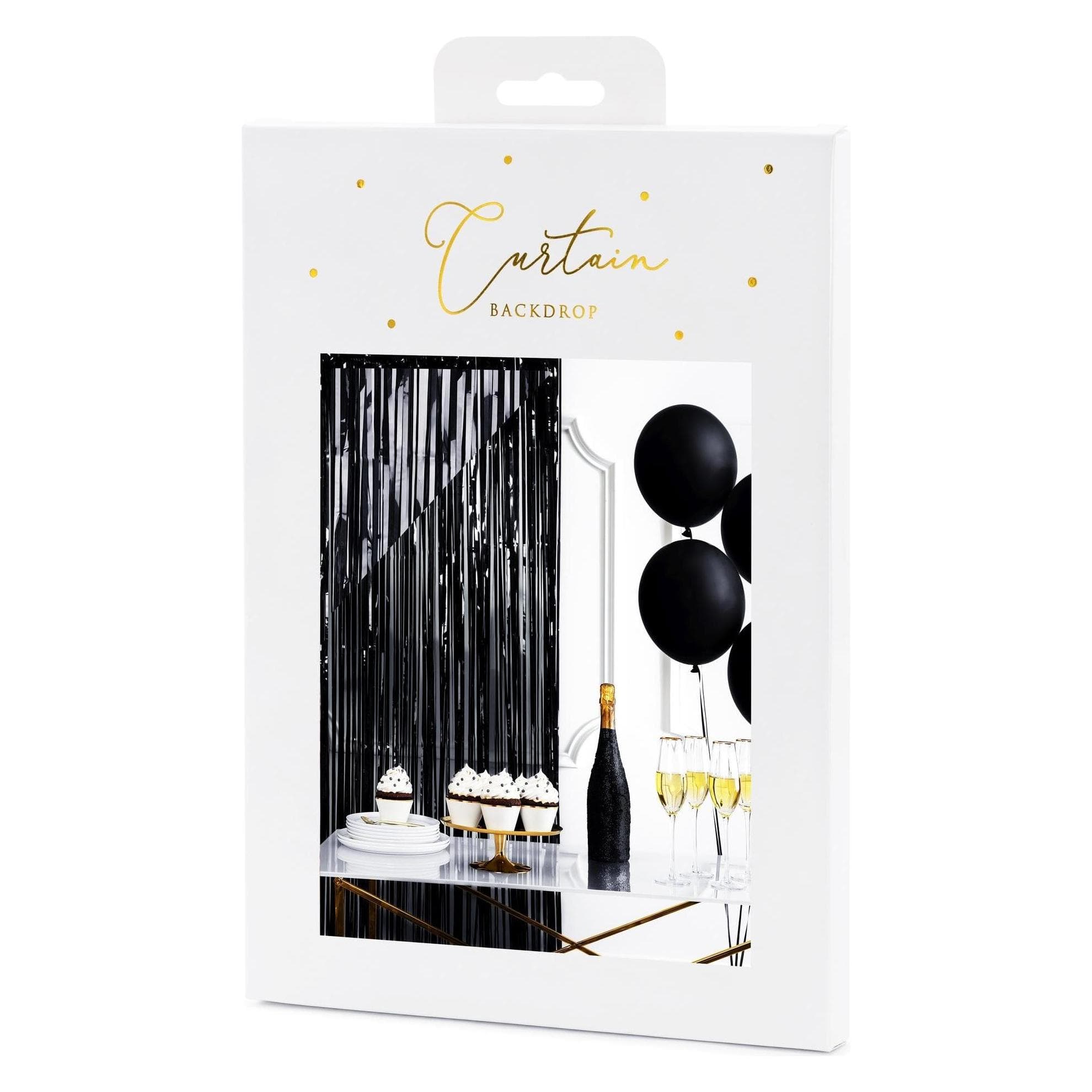 Partydeco Accessoire de fête Rideau 90 x 250 cm, noir (1 pcs)