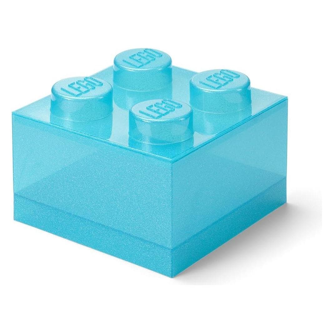 LEGO, Boîte à jouets, Storage Brick 4 Top Lid Glitter Light Blue