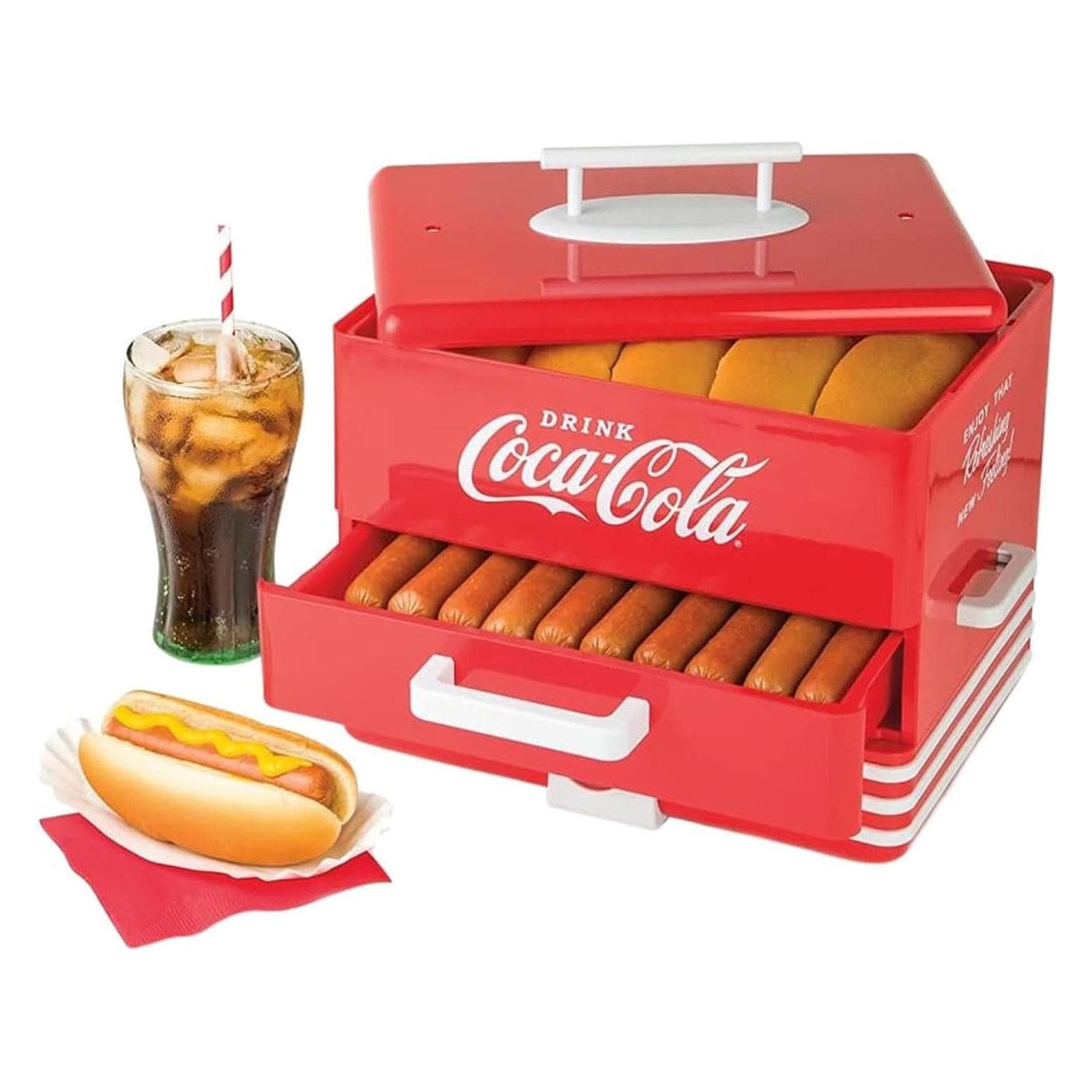 Salco Coca-Cola HotDog Dampfgarer, Fun Kitchen, Rouge