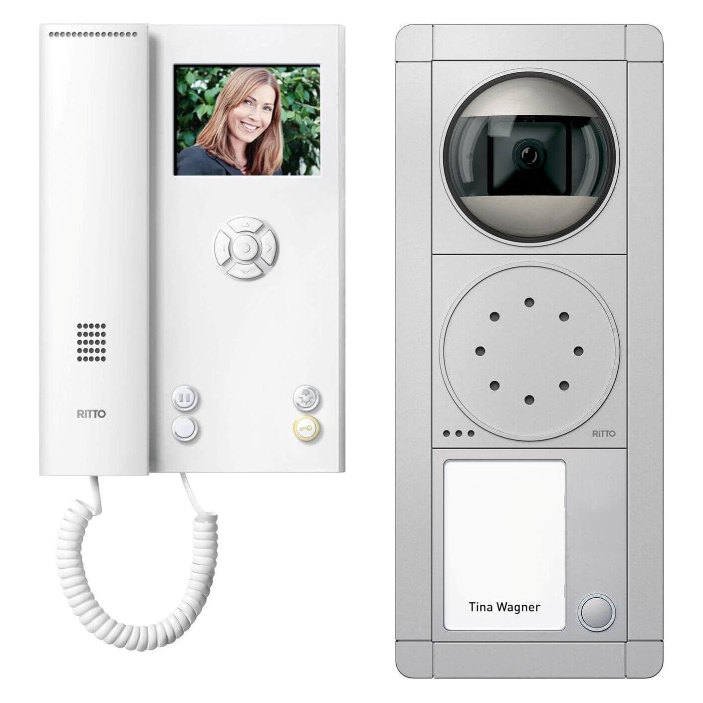 Schneider Electric, Sonnette + interphone, PorterVideoSetWEsilver/blanc
