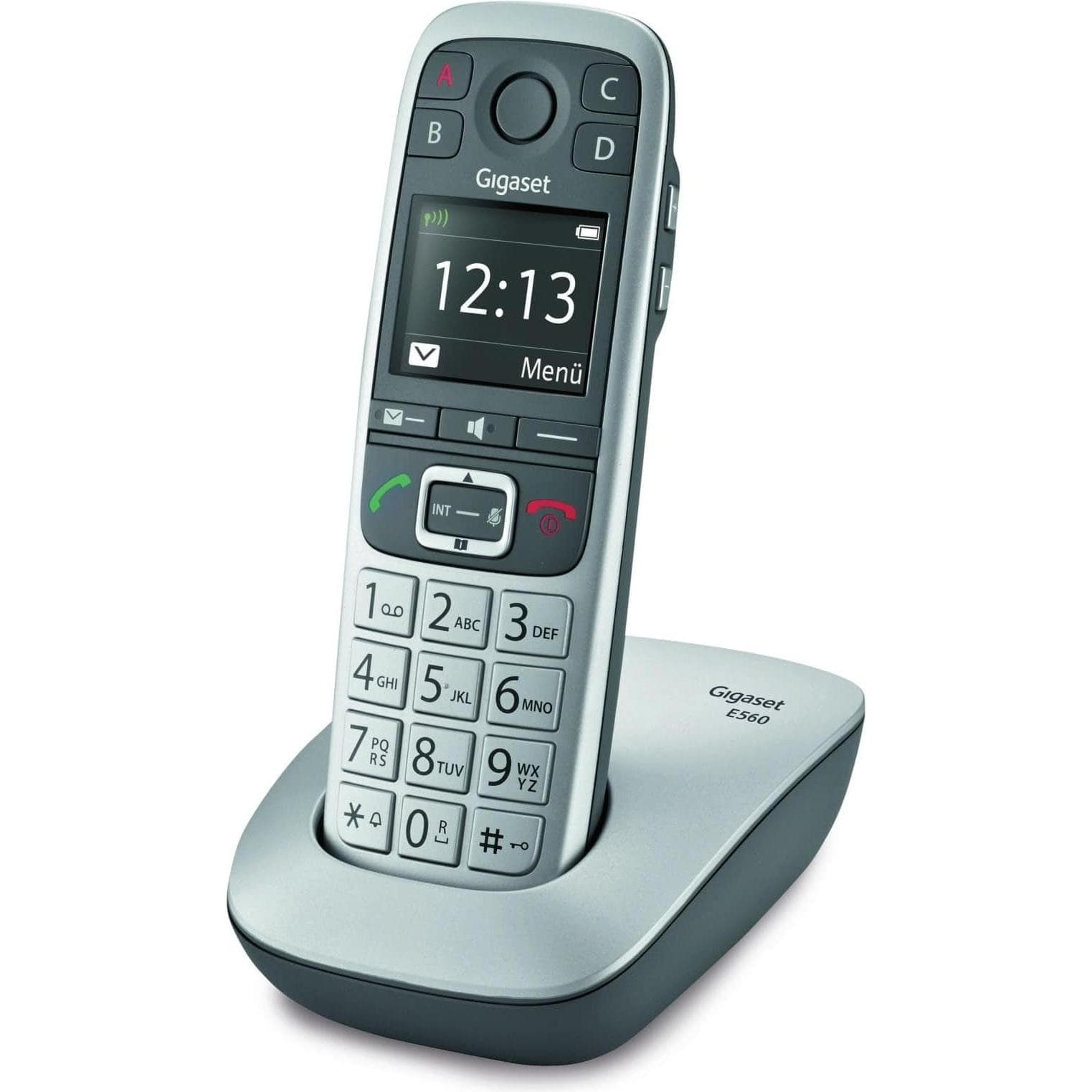 Gigaset E560 (version DE), Téléphone, Noir, Argent