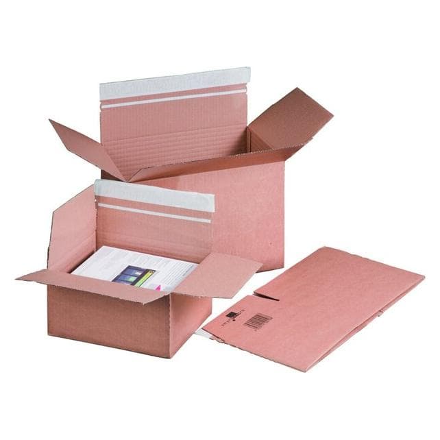 Smartboxpro, Emballage + boîte d'expédition, Carton fixe, DIN A4, autocollant, fil d'arrachage, avec fond automatique, dimensions intérieures :