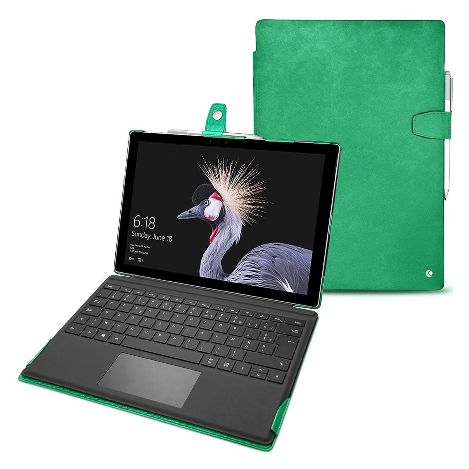Noreve Housse cuir (12.30", Microsoft), Sac pour notebook, Vert